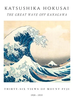 Láminas-Hannun Lámina The Great Wave of Kanagawa White