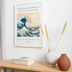Láminas-Hannun Lámina The Great Wave of Kanagawa White