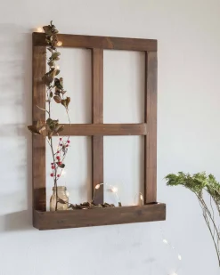 Decoración De Pared-Hannun Ventana decorativa Hawin Nogal